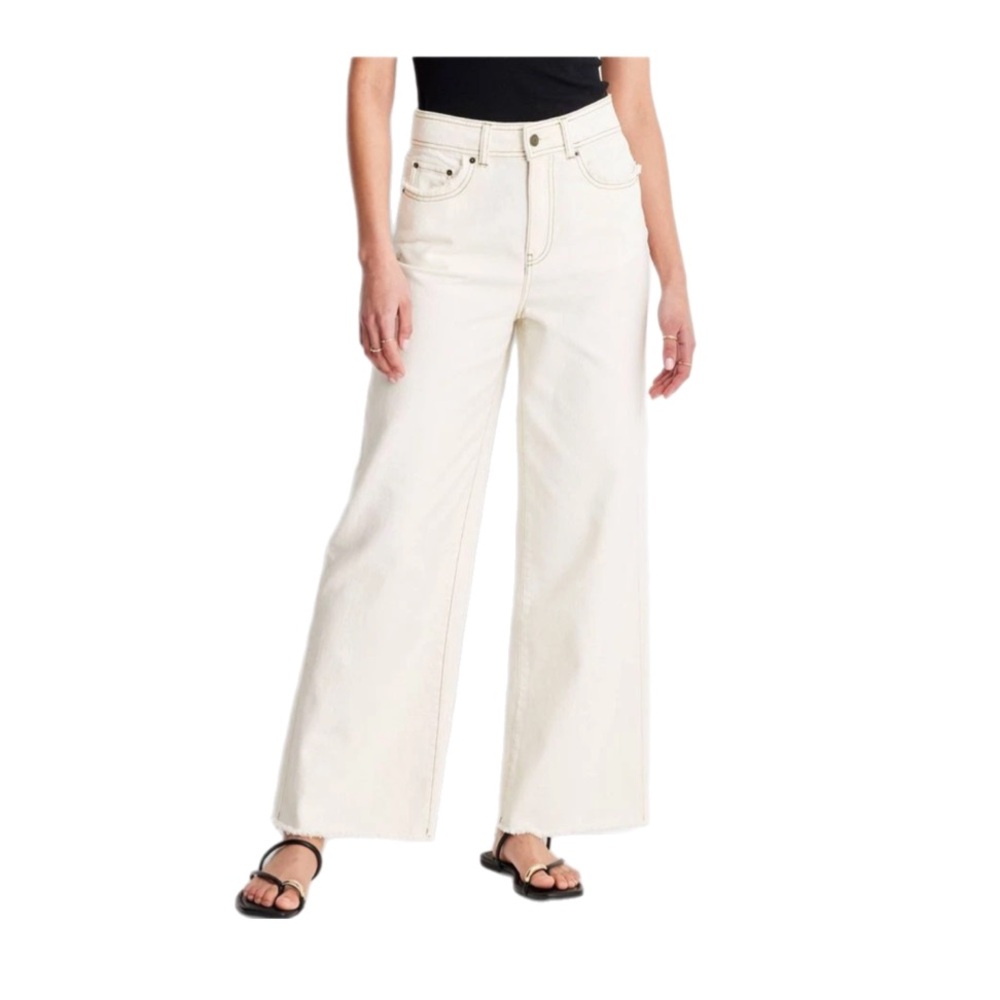 High-Rise Raw Edge Denim